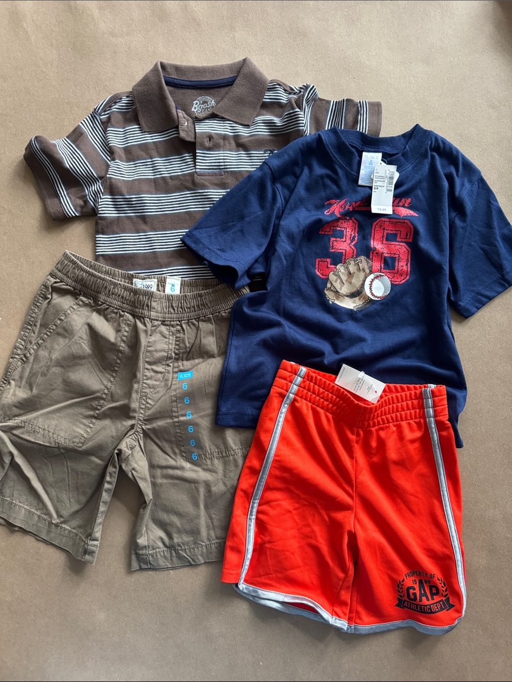NWT Lot of 4-GAP/Children place/OshKosh tops and shorts